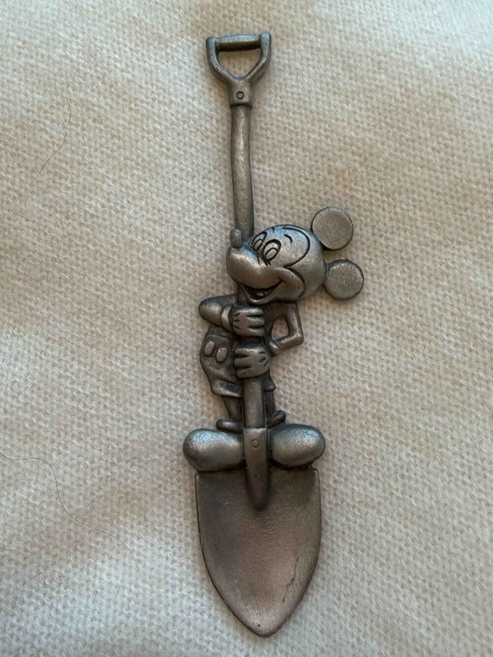 Vintage Disney Mickey Mouse Pewter Shovel Collector Spoon 4.25”